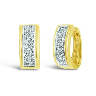 10K Yellow & White Gold 1.00CTW Diamond Earrings