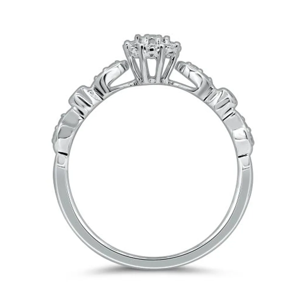 10K White Gold Diamond Promise Ring