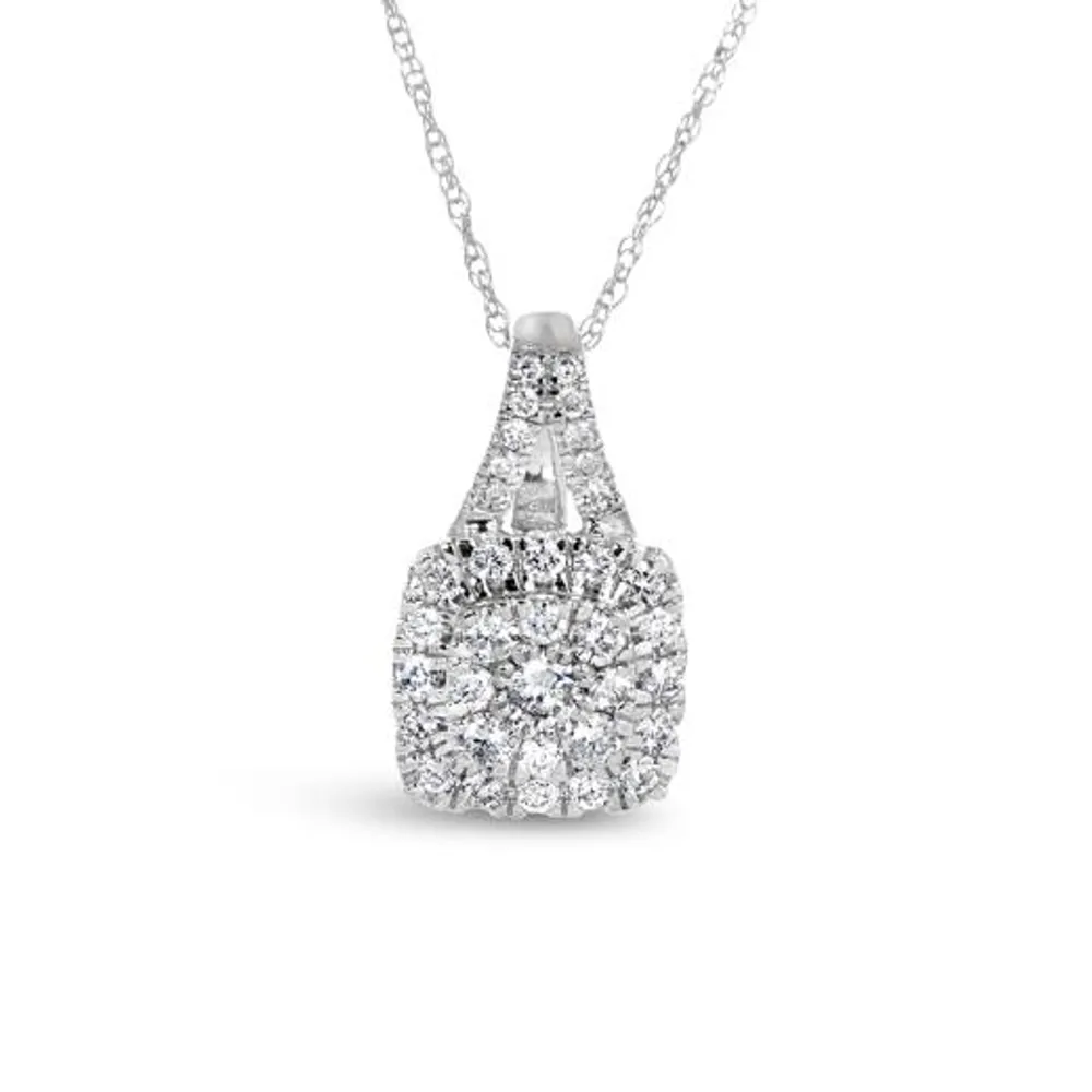 10K White Gold Diamond 0.50CTW Bouquet Pendant