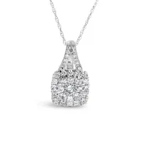 10K White Gold Diamond 0.50CTW Bouquet Pendant