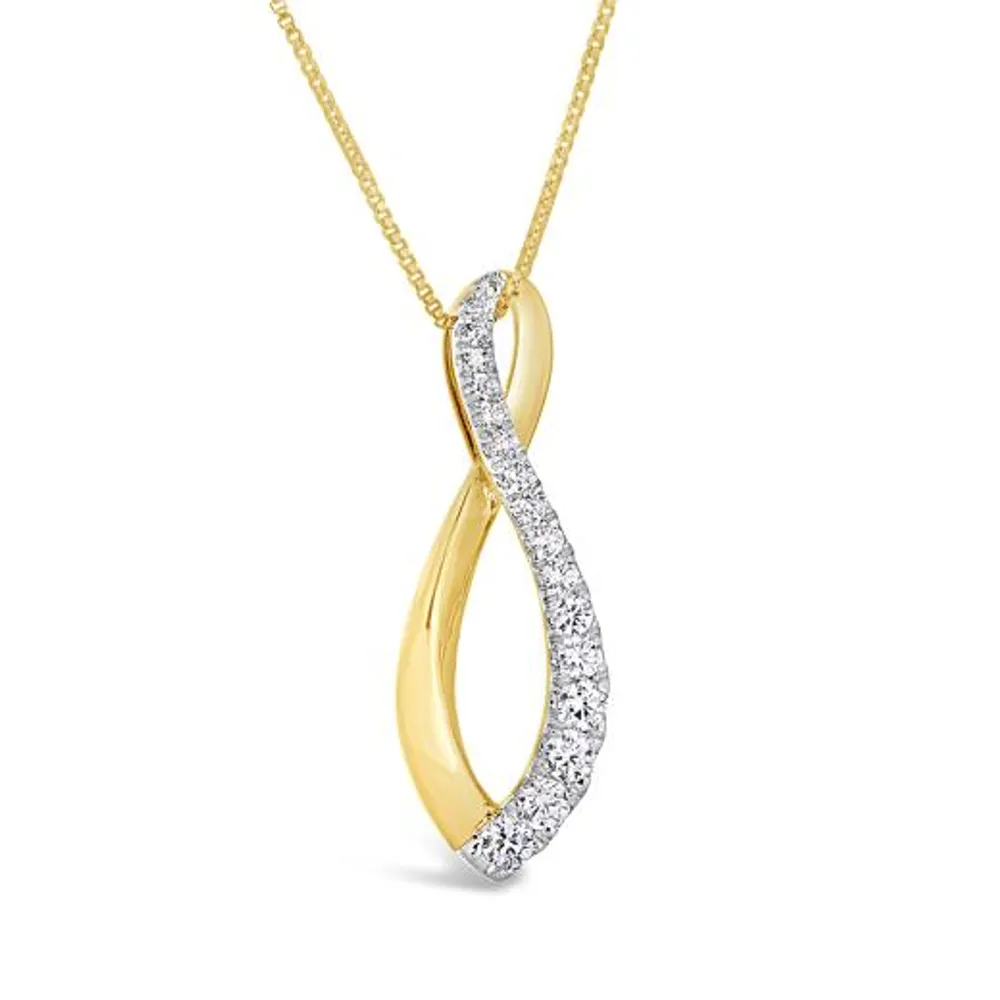 10K Yellow Gold 0.45CTW Infinity Pendant