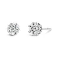 10K White Gold 0.20CTW Bouquet Earrings