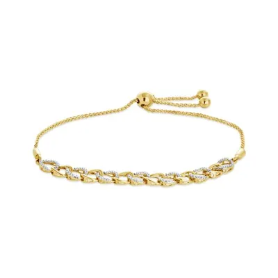 10K Yellow Gold Diamond Bolo Bracelet