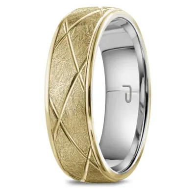 10K Gold Top & Sterling Silver Interior 6.5mm Wedding Band