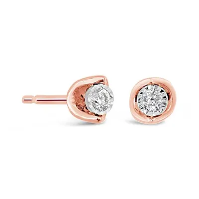 10K Rose Gold Diamond Earrings