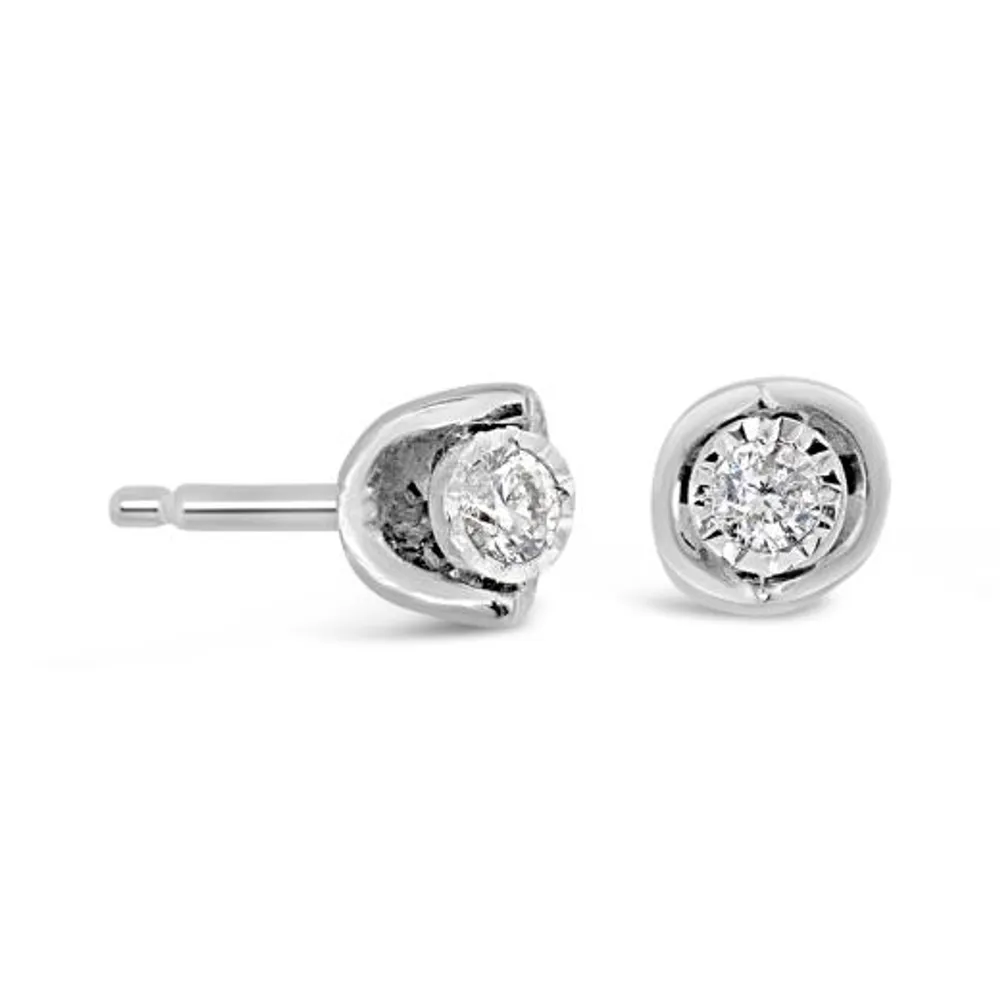 10K White Gold Diamond Earrings