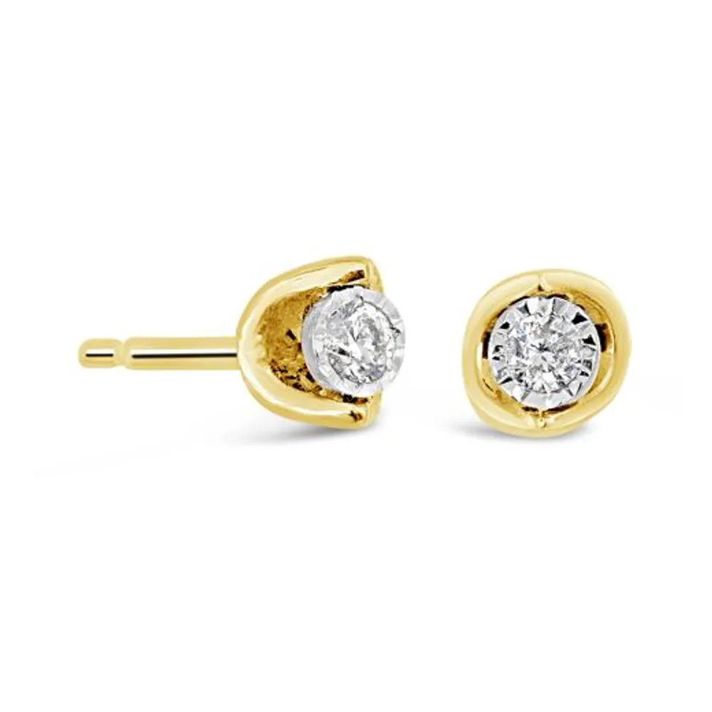 10K Yellow Gold Diamond Earrings