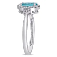 Julianna B 10K White Gold Apatite & 0.12CTW Diamond Fashion Ring