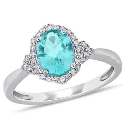 Julianna B 10K White Gold Apatite & 0.12CTW Diamond Fashion Ring