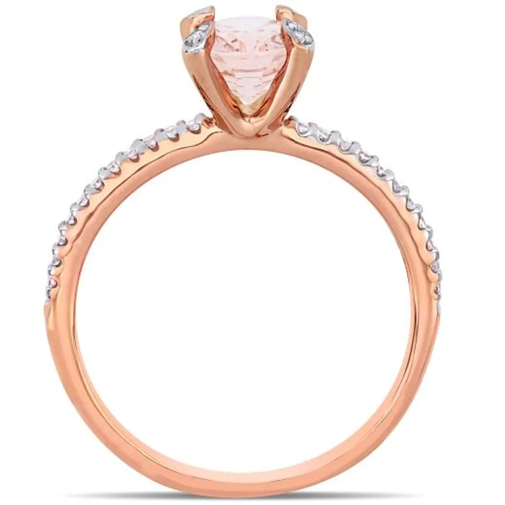 Julianna B 10K Rose Gold Morganite & 0.10CTW Diamond Fashion Ring