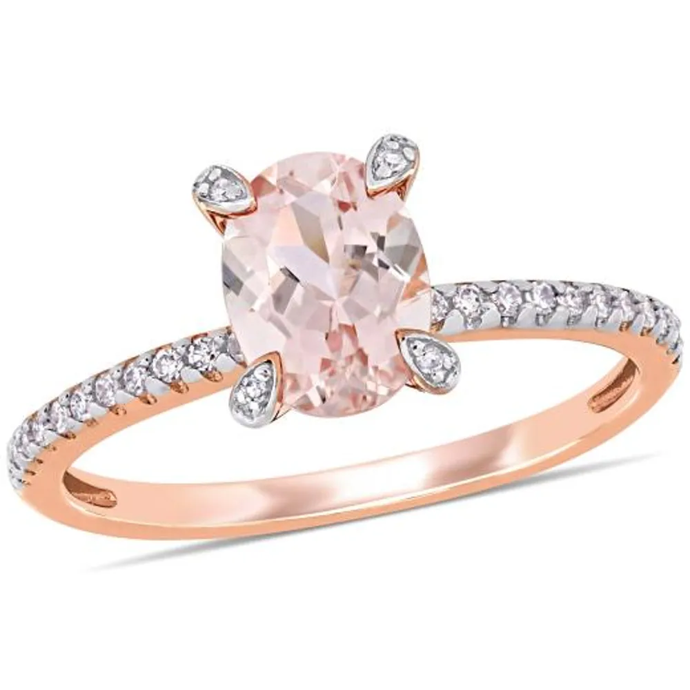 Julianna B 10K Rose Gold Morganite & 0.10CTW Diamond Fashion Ring