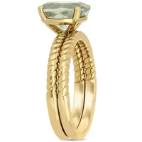 Julianna B 14K Yellow Gold Green Quartz Fashion Ring