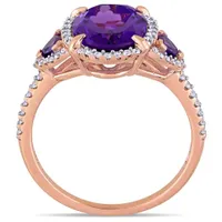 Julianna B 14K Rose Amethyst & 0.25CTW Diamond Fashion Ring