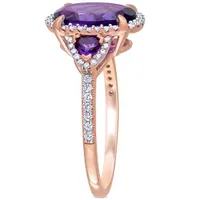 Julianna B 14K Rose Amethyst & 0.25CTW Diamond Fashion Ring