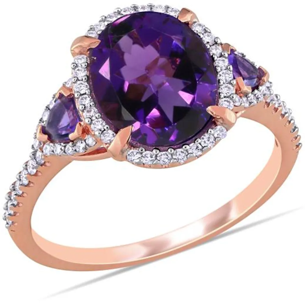 Julianna B 14K Rose Amethyst & 0.25CTW Diamond Fashion Ring