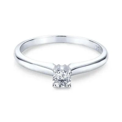 14K White Gold Melody 0.33CT Solitaire Ring