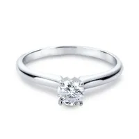 14K White Gold Melody 0.50CT Solitaire Ring