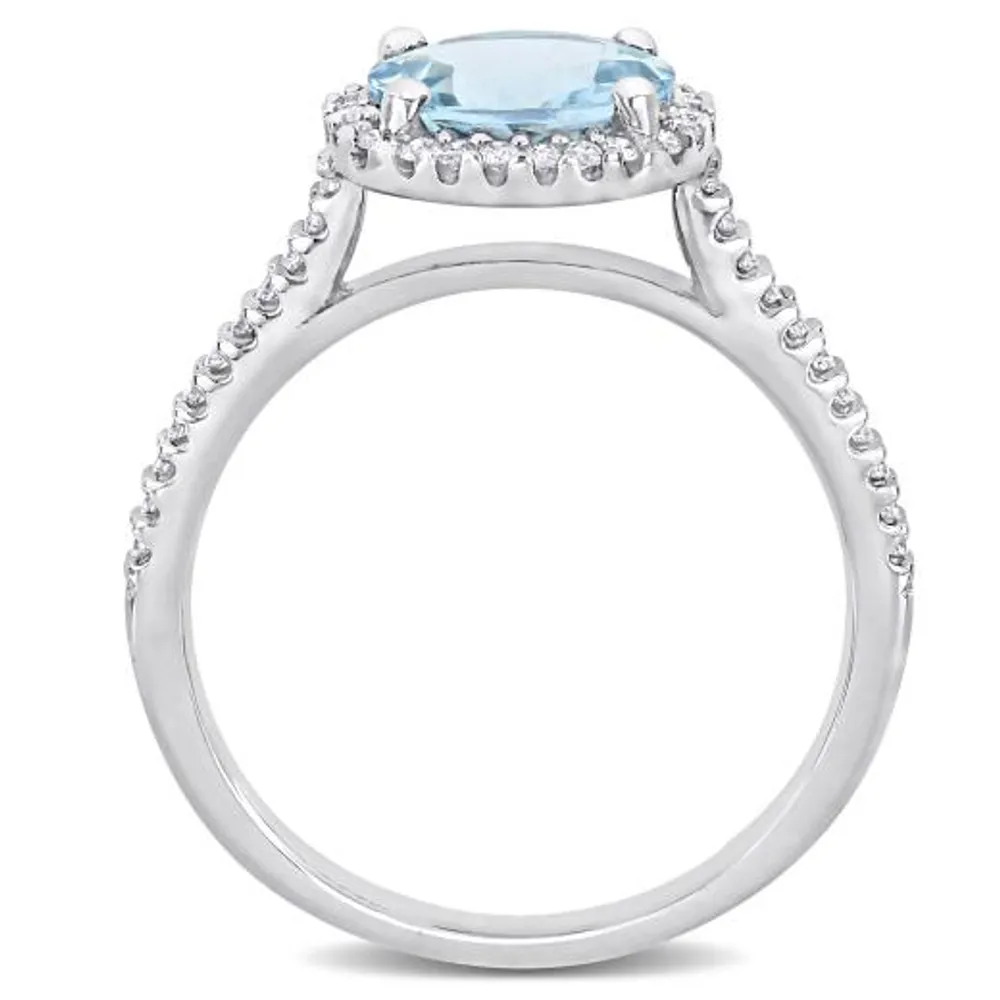 Julianna B 14K White Gold Aquamarine & Diamond Fashion Ring