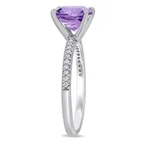 Julianna B 14K White Gold Amethyst & 0.10CTW Diamond Fashion Ring