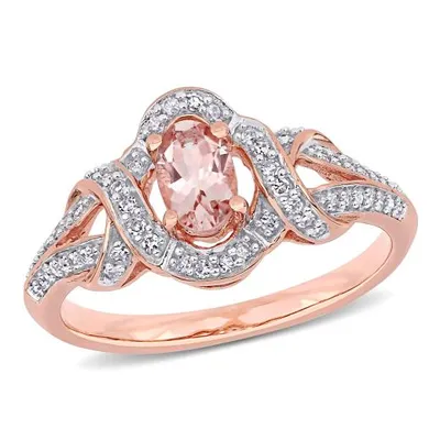 Julianna B 10K Rose Gold Morganite & 0.20CTW Diamond Fashion Ring