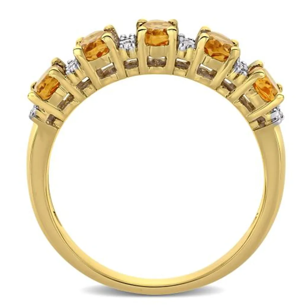 Julianna B 14K Yellow Gold Citrine & 0.16CTW Diamond Fashion Ring