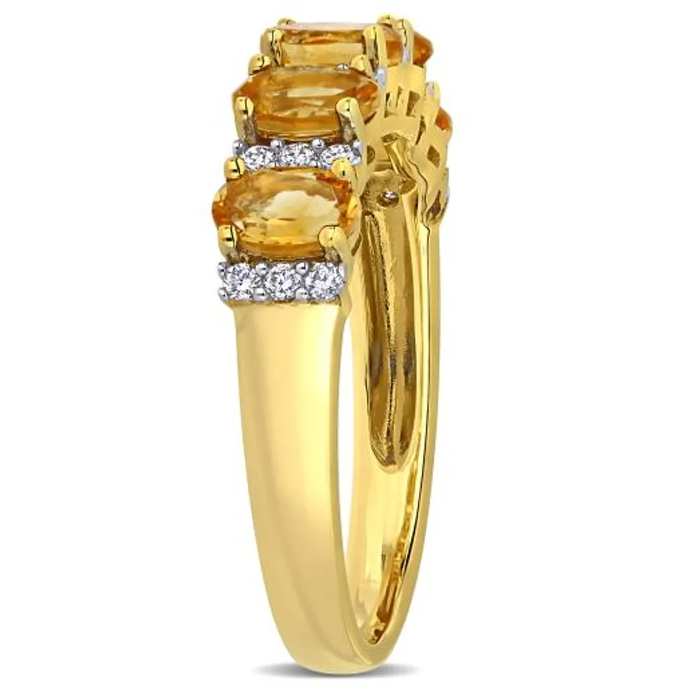 Julianna B 14K Yellow Gold Citrine & 0.16CTW Diamond Fashion Ring