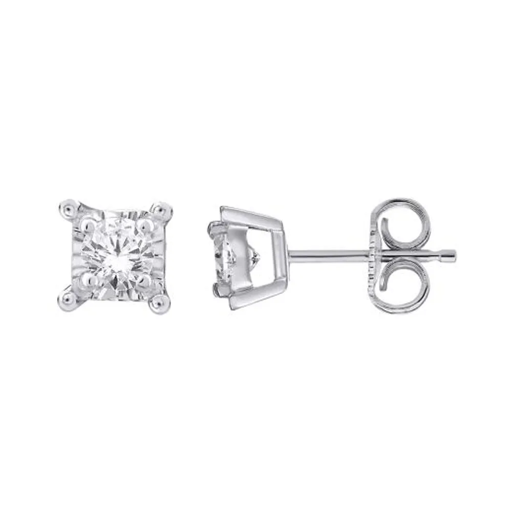 Sterling Silver 0.10CTW Diamond Stud Earrings