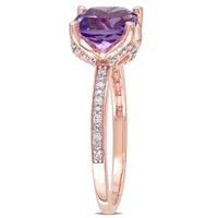 Julianna B 10K Rose Gold Amethyst & 0.06CTW Diamond Fashion Ring