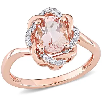 Julianna B 10K Rose Gold Morganite & Diamond Fashion Ring