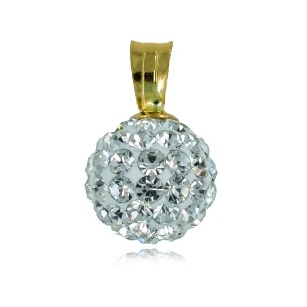 10K Yellow Gold 8mm Crystal Ball Pendant