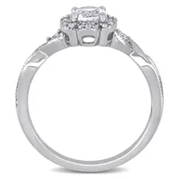 Julianna B Sterling Silver Created White Sapphire & 0.10CTW Diamond Fashion Ring