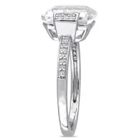 Julianna B Sterling Silver White Topaz & 0.10CTW Diamond Fashion Ring