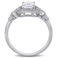 Julianna B Sterling Silver Created White Sapphire & 0.16CTW Diamond Fashion Ring