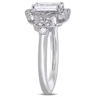 Julianna B Sterling Silver Created White Sapphire & 0.16CTW Diamond Fashion Ring