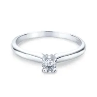 14K White Gold 0.20CT Diamond Solitaire Ring