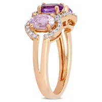 Julianna B Sterling Silver Rose De France & Amethyst Fashion Ring