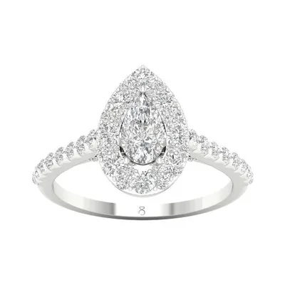 My Diamond Story 14K White Gold Diamond Pear Cut Ring 1.20CTW I1/GHI