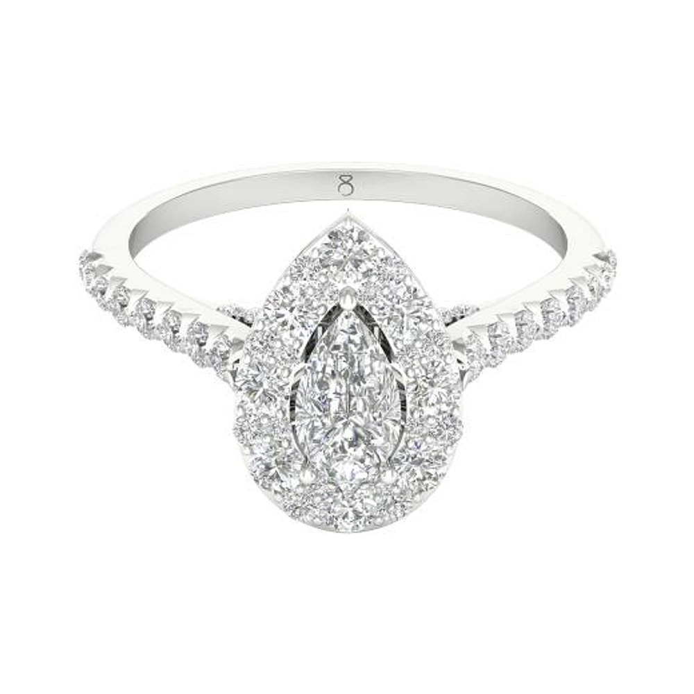 My Diamond Story 14K White Gold Diamond Pear Cut Ring 1.20CTW I1/GHI