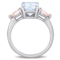 Julianna B Sterling Silver Aquamarine Morganite & 0.05CTW Diamond Fashion Ring