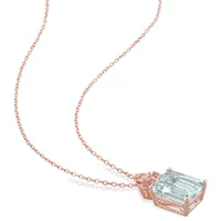 Julianna B Sterling Silver Aquamarine & Morganite Pendant with Chain