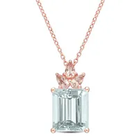 Julianna B Sterling Silver Aquamarine & Morganite Pendant with Chain