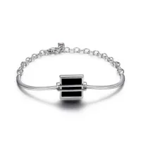 Elle Sterling Silver 7.5" Black Agate