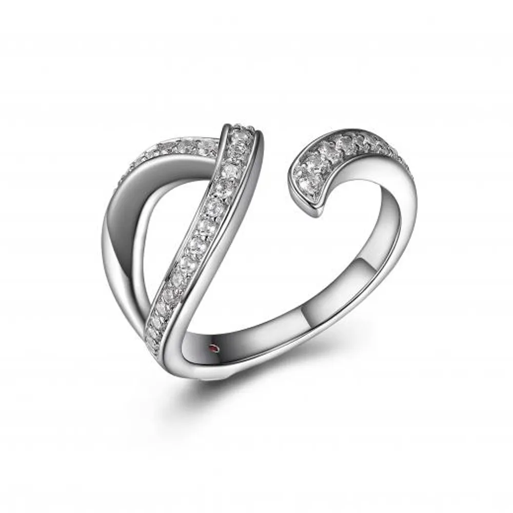 Elle "Scintillation" Open Ring with Cubic Zirconia