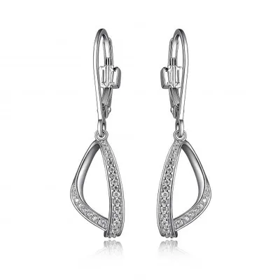 Elle "Scintillation" Leverback Dangle Earrings with Cubic Zirconia