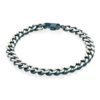SteelX Stainless Steel 8.5" Blue Fancy Chain