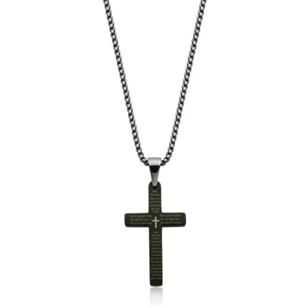 SteelX Stainless Steel 22" Cross Pendant