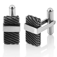 SteelX Stainless Steel Black Antique Cuff Links