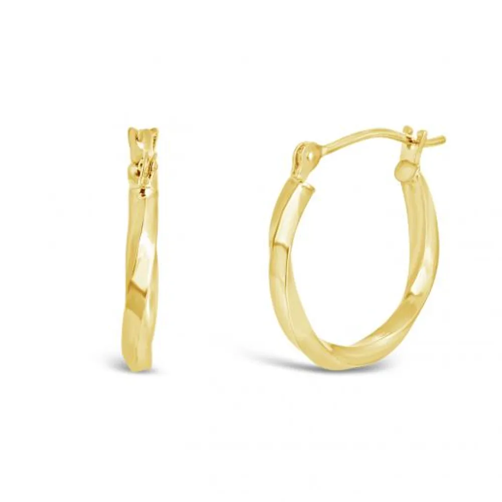 10K Yellow Gold Twist Hoops