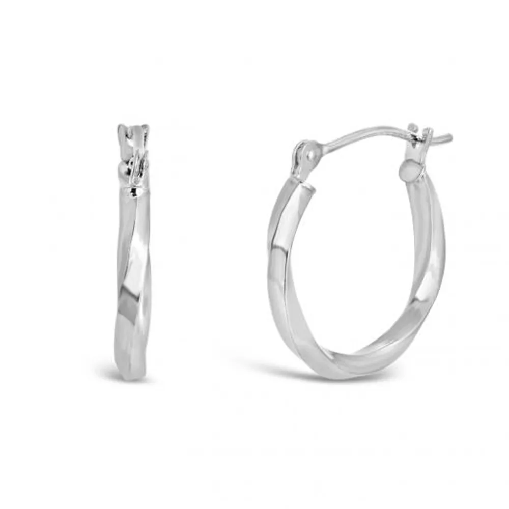 10K White Gold Twist Hoops