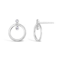 10K White Gold Cubic Zirconia Stud Earrings